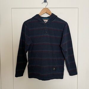 Vissla Hoodie Youth Kids Sz L Navy Blue Henley Long Sleeve Pullover Surf Skate